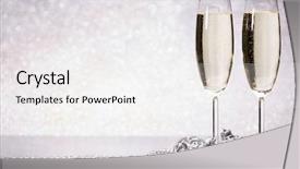 Presentation with new year - Cool new theme with celebratory - two glasses with champange backdrop and a white colored foreground