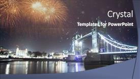  Presentation with destination - Slides consisting of celebratory-fireworks-over-tower-bridge background and a dark gray colored foreground