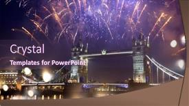  Presentation with destination - Slide deck featuring celebratory-fireworks-over-tower-bridge background and a tawny brown colored foreground