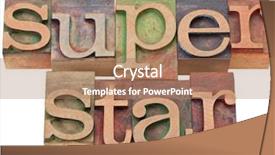  Presentation with celebrity - PPT theme featuring celebrity concept - superstar word background and a  colored foreground