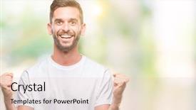  Presentation with handsome - Presentation theme having celebro - young handsome man over isolated background and a  colored foreground