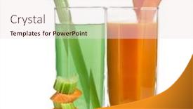 Presentation with celery - Colorful presentation enhanced with celery and carrot juice isolated on white background backdrop and a sky blue colored foreground