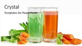  Presentation with celery - PPT theme with celery and carrot juice isolated on white background background and a white colored foreground