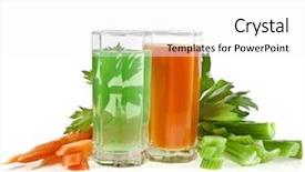  Presentation with celery - Beautiful PPT theme featuring celery and carrot juice isolated on white background backdrop and a white colored foreground