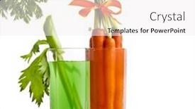  Presentation with celery - PPT theme having celery and carrot juice isolated on white background background and a white colored foreground