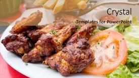  Presentation with french fries - Cool new PPT layouts with celery bone - chicken wings with sauce backdrop and a yellow colored foreground