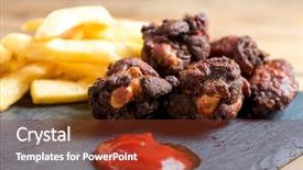  Presentation with celery - Slides having celery bone - chicken wings with sauce background and a  colored foreground