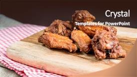  Presentation with celery - Cool new PPT theme with celery bone - delicious fried chicken wings backdrop and a tawny brown colored foreground