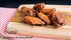  Presentation with chicken little chicks - PPT layouts enhanced with celery bone - delicious fried chicken wings background and a coral colored foreground