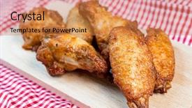  Presentation with fried chicken - Cool new PPT theme with celery bone - delicious fried chicken wings backdrop and a  colored foreground