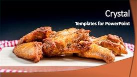  Presentation with fried chicken - Colorful presentation enhanced with celery bone - delicious fried chicken wings backdrop and a  colored foreground