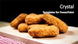  Presentation with fried chicken - Beautiful theme featuring celery bone - fried chicken nuggets on table backdrop and a black colored foreground