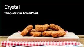  Presentation with feed chicken - Cool new theme with celery bone - fried chicken nuggets on table backdrop and a black colored foreground