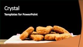  Presentation with celery - Slides featuring celery bone - fried chicken nuggets on table background and a black colored foreground