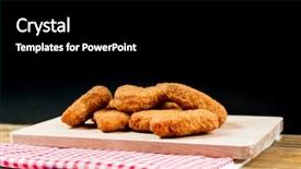  Presentation with chicken little chicks - PPT layouts featuring celery bone - fried chicken nuggets on table background and a black colored foreground