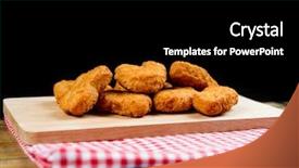  Presentation with chicken little chicks - Colorful PPT theme enhanced with celery bone - fried chicken nuggets on table backdrop and a black colored foreground