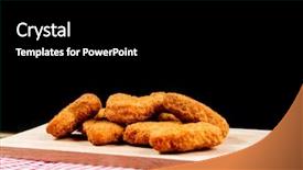  Presentation with fried chicken - Cool new theme with celery bone - fried chicken nuggets on table backdrop and a black colored foreground