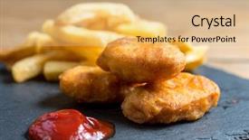  Presentation with chicken embryo - Cool new presentation with celery bone - fried chicken nuggets with sauce backdrop and a  colored foreground