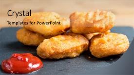  Presentation with fried chicken - Cool new PPT layouts with celery bone - fried chicken nuggets with sauce backdrop and a  colored foreground