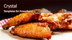  Presentation with anatomy of chicken - Cool new presentation with celery bone - fried chicken wings on table backdrop and a wine colored foreground