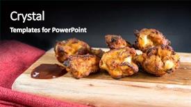  Presentation with fried chicken - Slide deck with celery bone - fried chicken wings with sauce background and a black colored foreground
