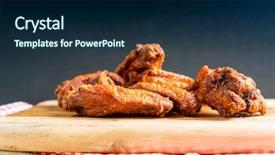  Presentation with fried chicken - Theme having celery bone - fried chicken wings with sauce background and a  colored foreground