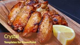  Presentation with grilled chicken - Presentation design having celery bone - grilled chicken wings served background and a red colored foreground
