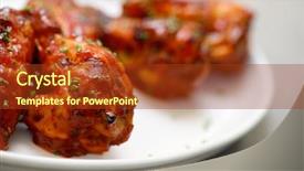  Presentation with ceramic - Slide deck with celery bone - hot chicken wings background and a tawny brown colored foreground