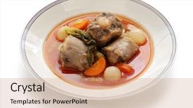  Presentation with celery - PPT theme with celery bone - oxtail soup background and a coral colored foreground