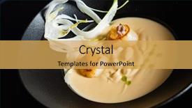  Presentation with cannoli cream - Presentation theme having celery cream soup with scallops background and a yellow colored foreground