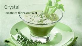  Presentation with celery - Colorful presentation theme enhanced with celery-cream-soup-with-thymus backdrop and a soft green colored foreground
