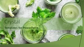  Presentation with healthy juice - Theme having celery-fresh-green-juice background and a seafoam green colored foreground
