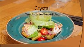  Presentation with celery - Slide set featuring celery in blue ceramic background and a gold colored foreground