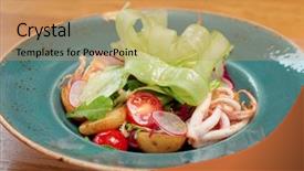  Presentation with celery - Theme with celery in blue ceramic background and a coral colored foreground