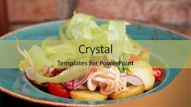  Presentation with celery - Audience pleasing theme consisting of celery in blue ceramic backdrop and a yellow colored foreground