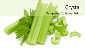  Presentation with celery - Amazing presentation theme having celery stalk bunch isolated om backdrop and a soft green colored foreground