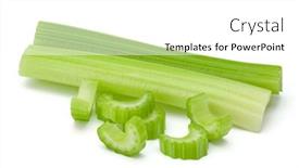  Presentation with celery - Theme having celery stalk bunch isolated om white background cut background and a white colored foreground