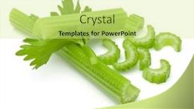  Presentation with celery - Presentation design consisting of celery-stalk-bunch-isolated-om background and a blonde colored foreground