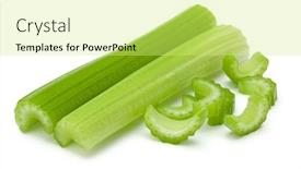  Presentation with celery - Theme with celery-stalk-bunch-isolated-om background and a yellow colored foreground