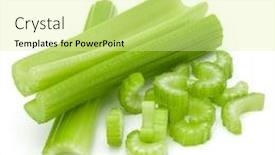  Presentation with celery - Cool new slides with celery-stalk-bunch-isolated-om backdrop and a blonde colored foreground