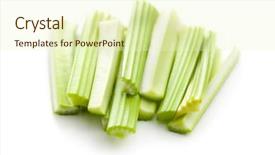  Presentation with celery - Slide set featuring celery sticks cutting celery stalks background and a soft green colored foreground