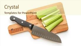 Presentation with vegetable cutting board - Colorful slide set enhanced with celery sticks on cutting board backdrop and a cream colored foreground