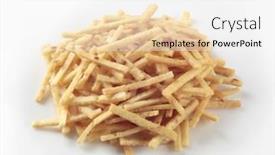  Presentation with noodles - Amazing PPT theme having celestine-noodles-sliced-pancakes backdrop and a white colored foreground