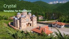  Presentation with orthodox - Slide deck featuring celije-famous-orthodox-monastery-near background and a tawny brown colored foreground