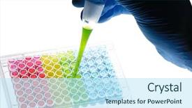  Presentation with cell biology - Theme consisting of cell biology - biomedical research background and a sky blue colored foreground