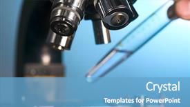  Presentation with microscope - Colorful theme enhanced with cell biology - close up photo backdrop and a teal colored foreground