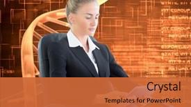 Presentation with composite - PPT theme featuring cell biology - composite image of blonde businesswoman background and a red colored foreground