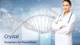  Presentation with dna - Presentation consisting of cell biology - image of dna strand background and a sky blue colored foreground