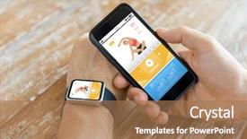  Presentation with sport - Colorful PPT theme enhanced with designs closing exercises - sport fitness technology responsive design backdrop and a coral colored foreground