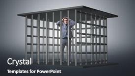  Presentation with cage - Slides with cell calture - businessman in the cage business background and a dark gray colored foreground